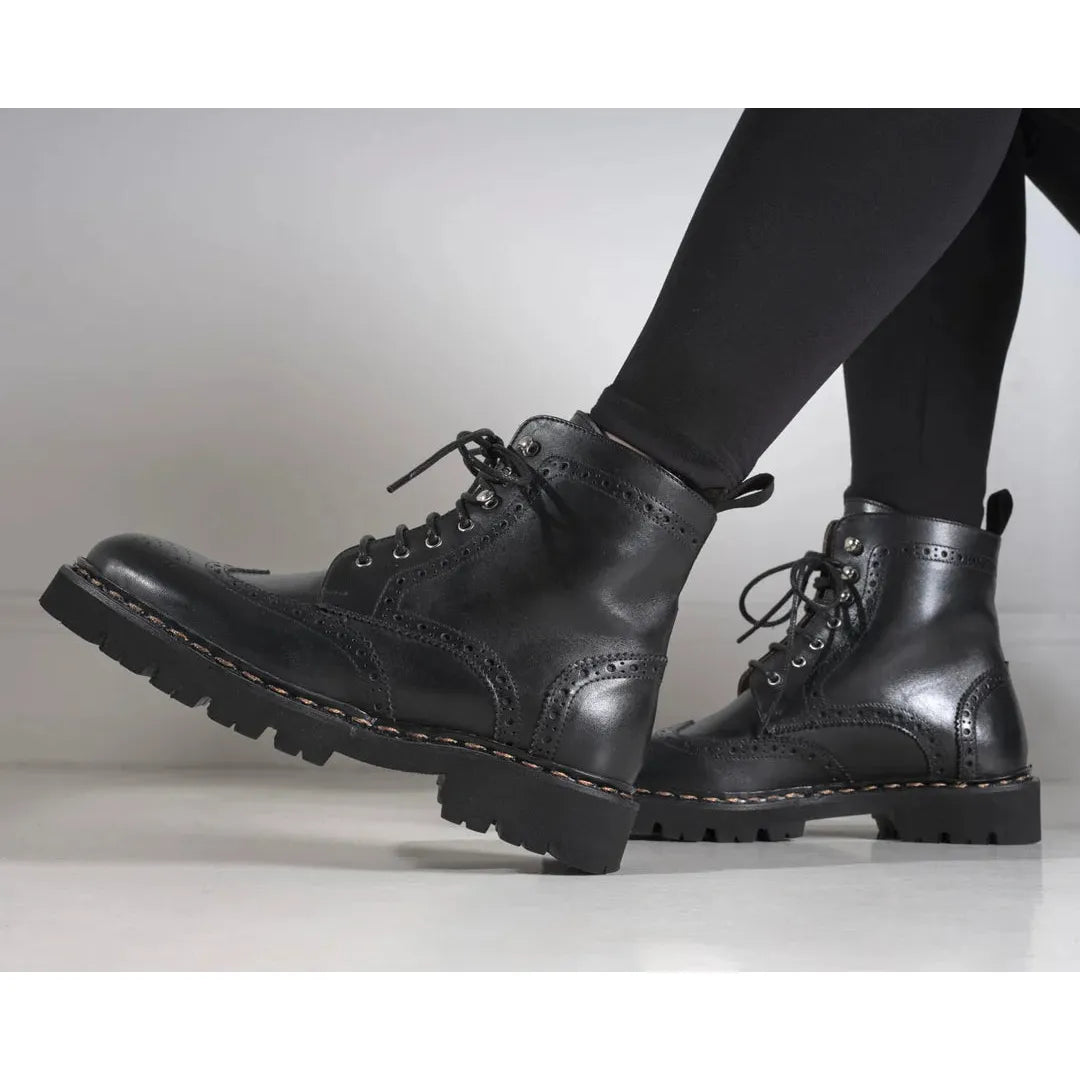 Derby Boots with Golf Toe - Black - Women