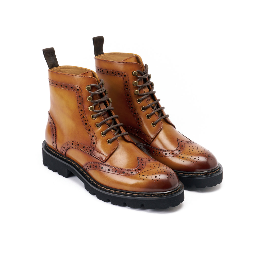 Botas Derby Wingtip - Marrón Marrón - Mujer