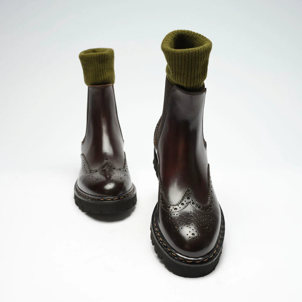 Bottines Chelsea À Bout D'Aile - Marron Foncé - Femme