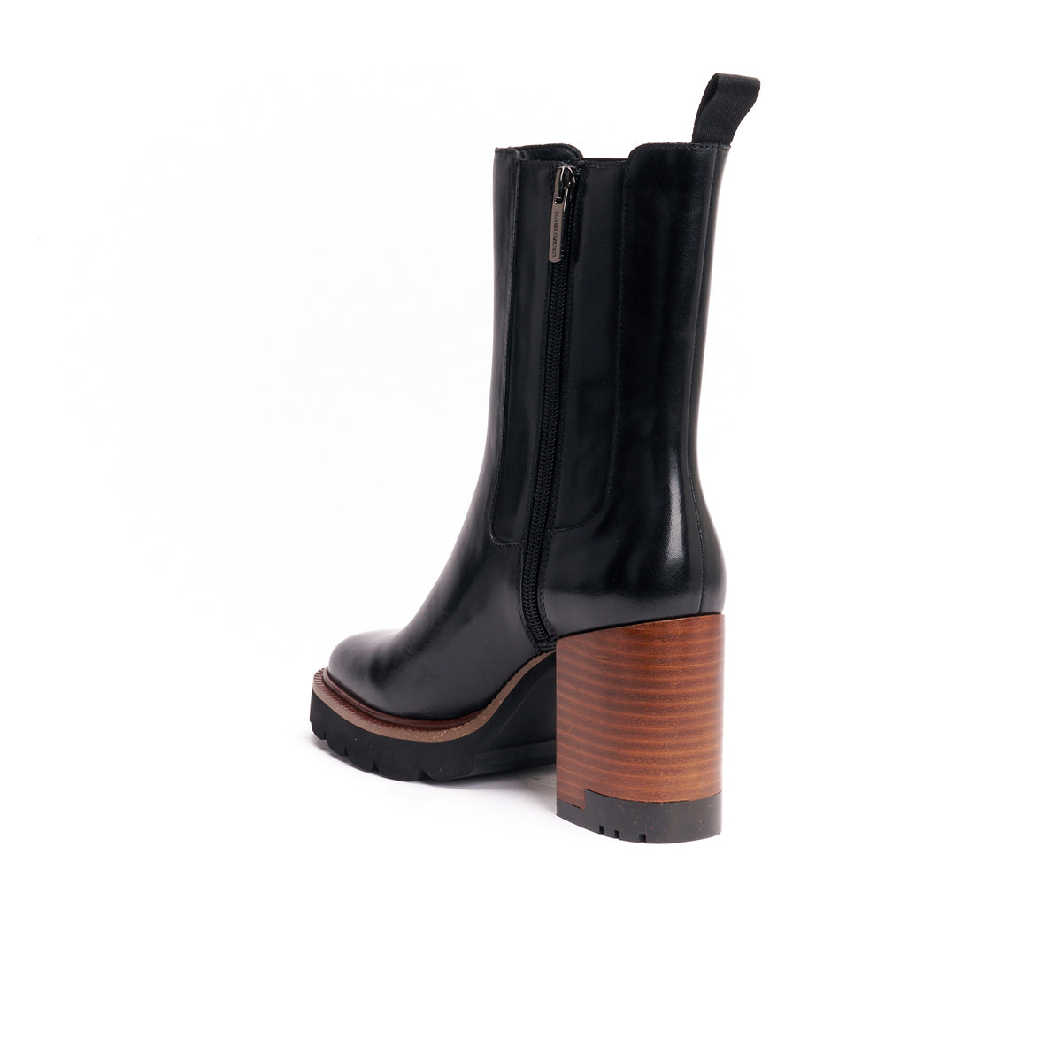 Chelsea-Stiefeletten mit Absatz - Schwarz - Damen