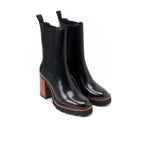 Chelsea-Stiefeletten mit Absatz - Schwarz - Damen