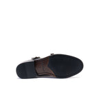 Straight-Toe Monk Strap Shoes - Black - Women