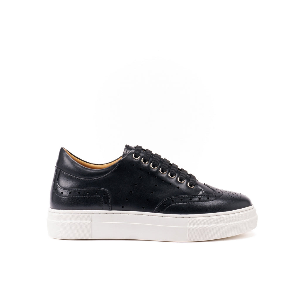 Brogue-Toe Trainers - Black - Women