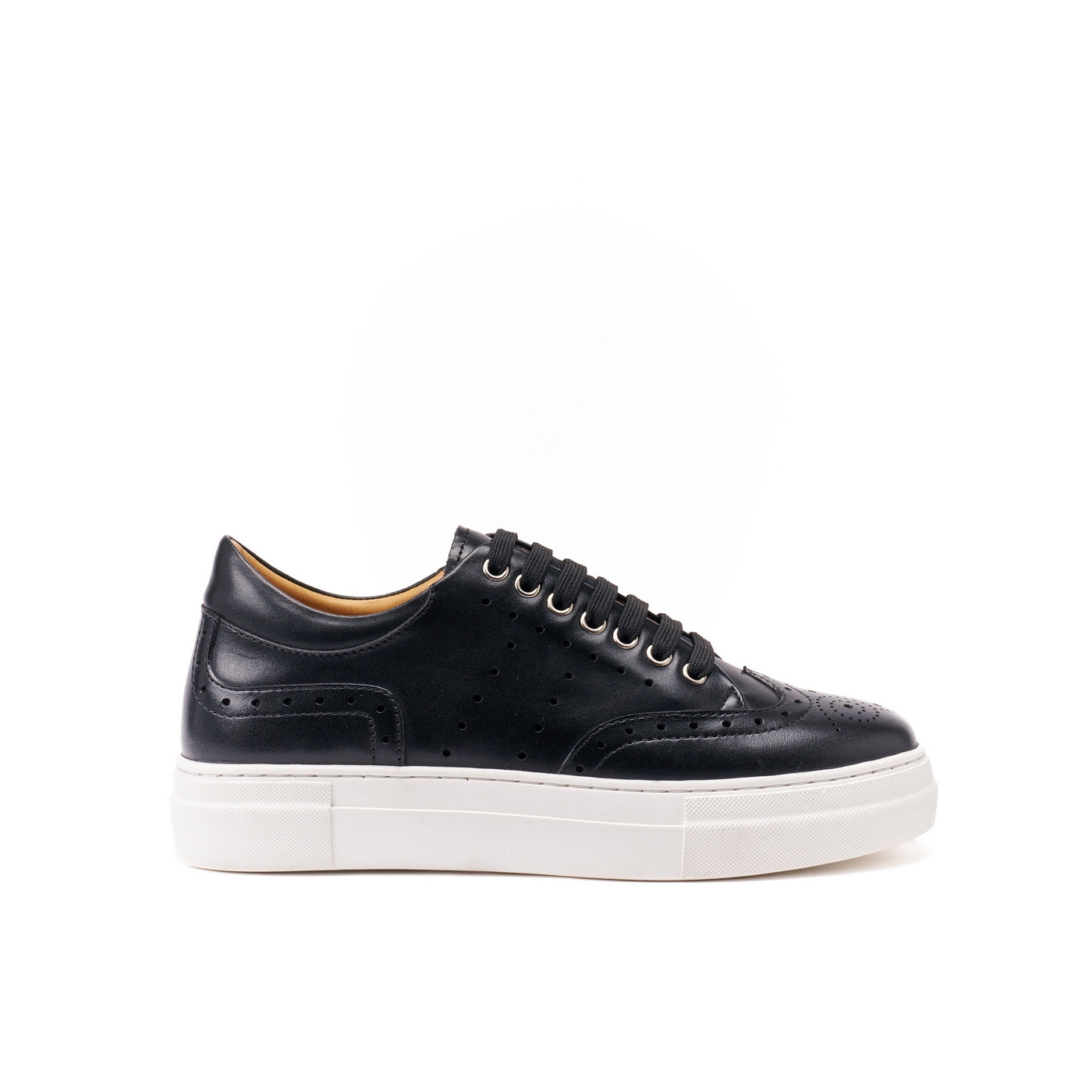 Brogue-Toe Trainers - Black - Women