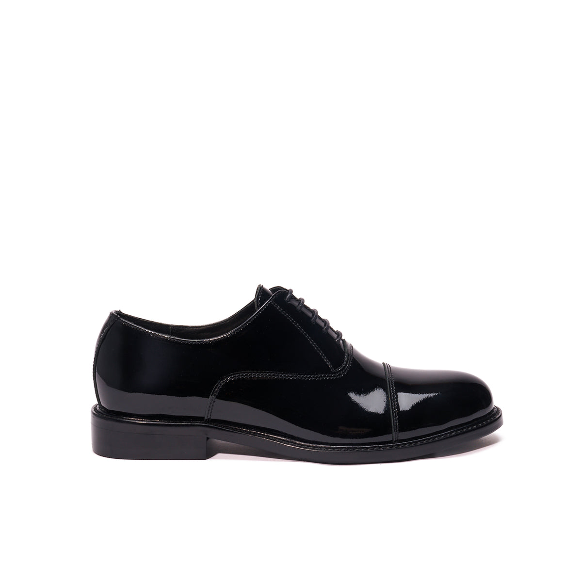 Richelieu Bout Droit - Verni Noir - Femme