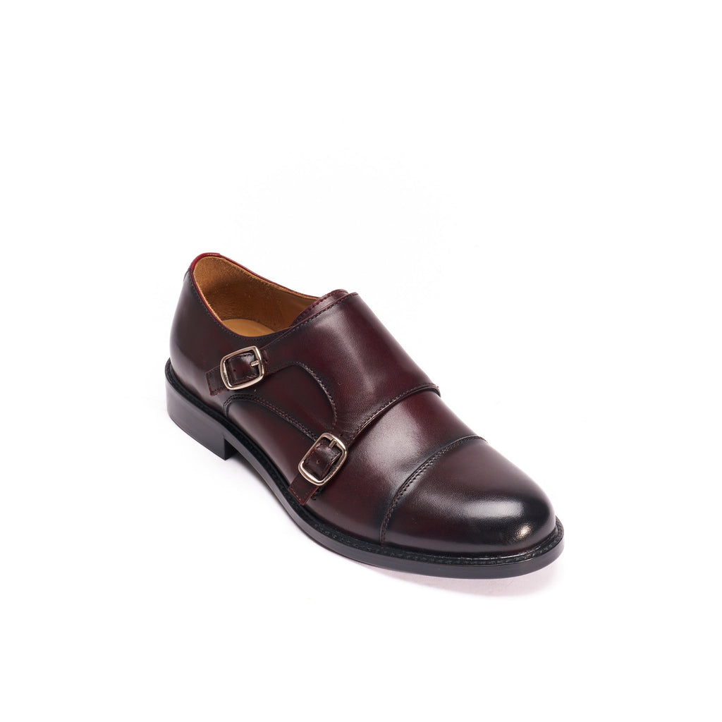 Monk Straps Bout Droit - Bordeaux - Femme