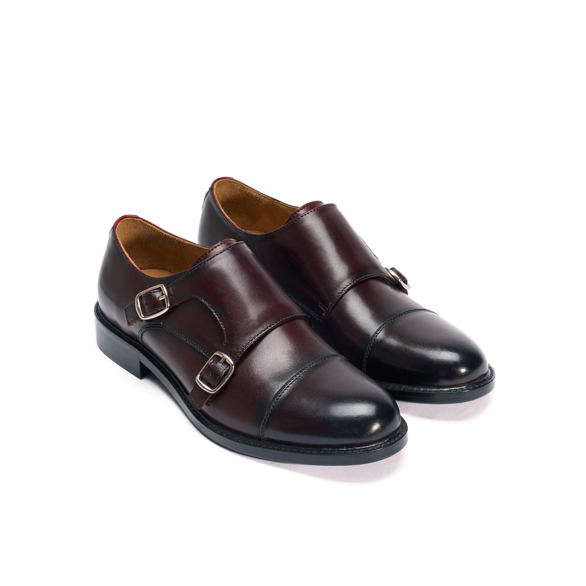 Monk Straps Bout Droit - Bordeaux - Femme