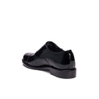 Cap-Toe Monk Straps - Black Patent - Women's