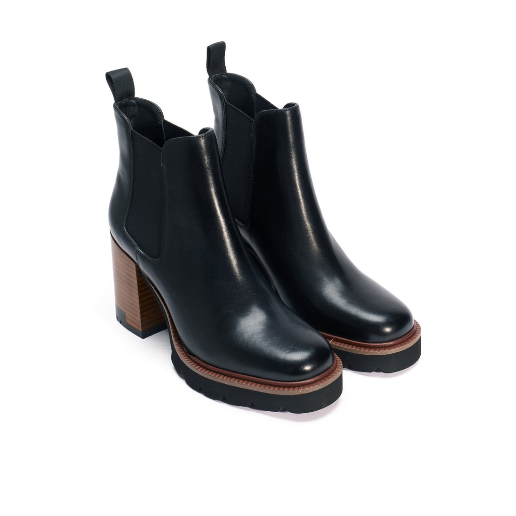 Boots Chelsea À Talon - Noir - Femme