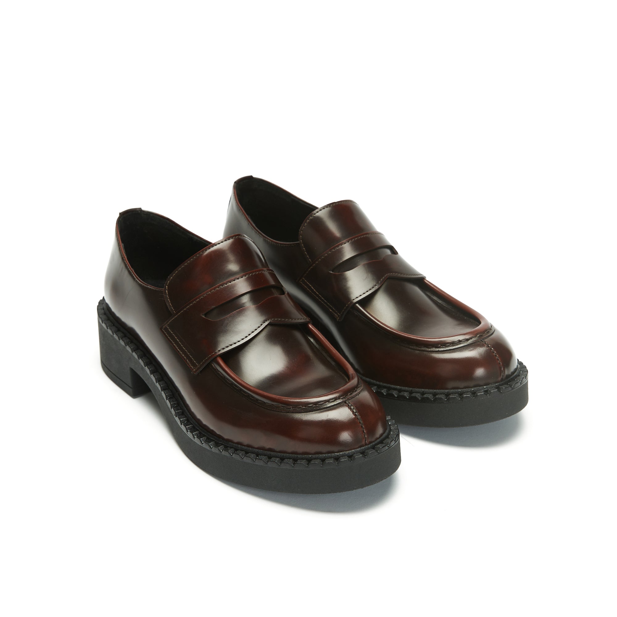Penny Loafers - Burgundy - Women