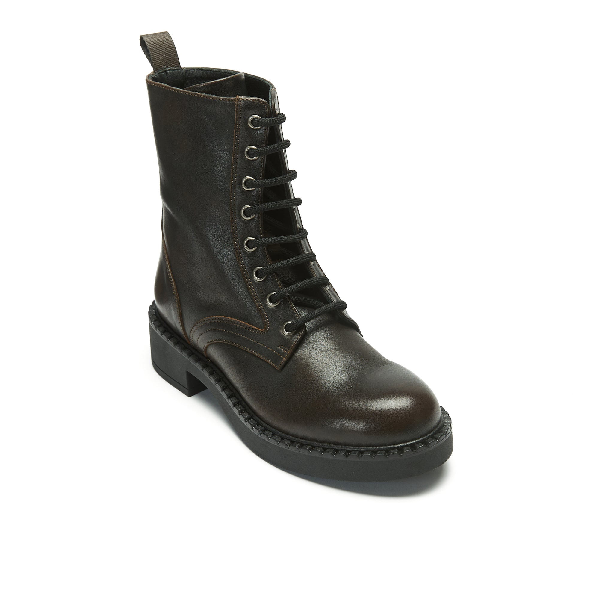 Bottines Derby À Lacets - Marron Foncé - Femme