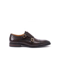 Monk Strap de punta recta - Marrón oscuro - Hombre