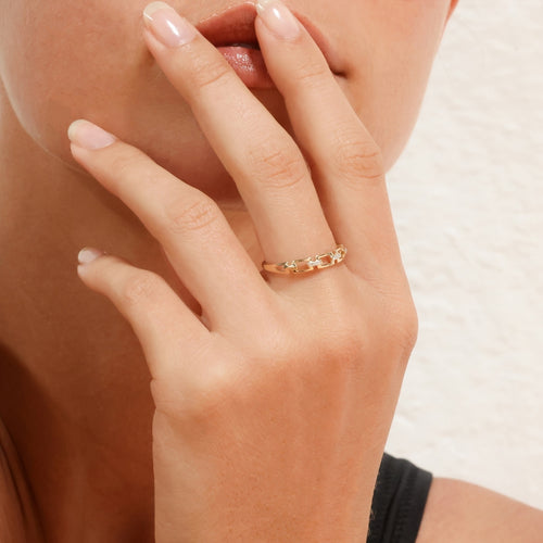 “Mesh” Ring D0.01/9 – Yellow Gold