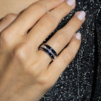 "Princesses Sapphire" Ring, 0.17/18 diameter, 1.7/26 sapphire - 375/1000 White Gold