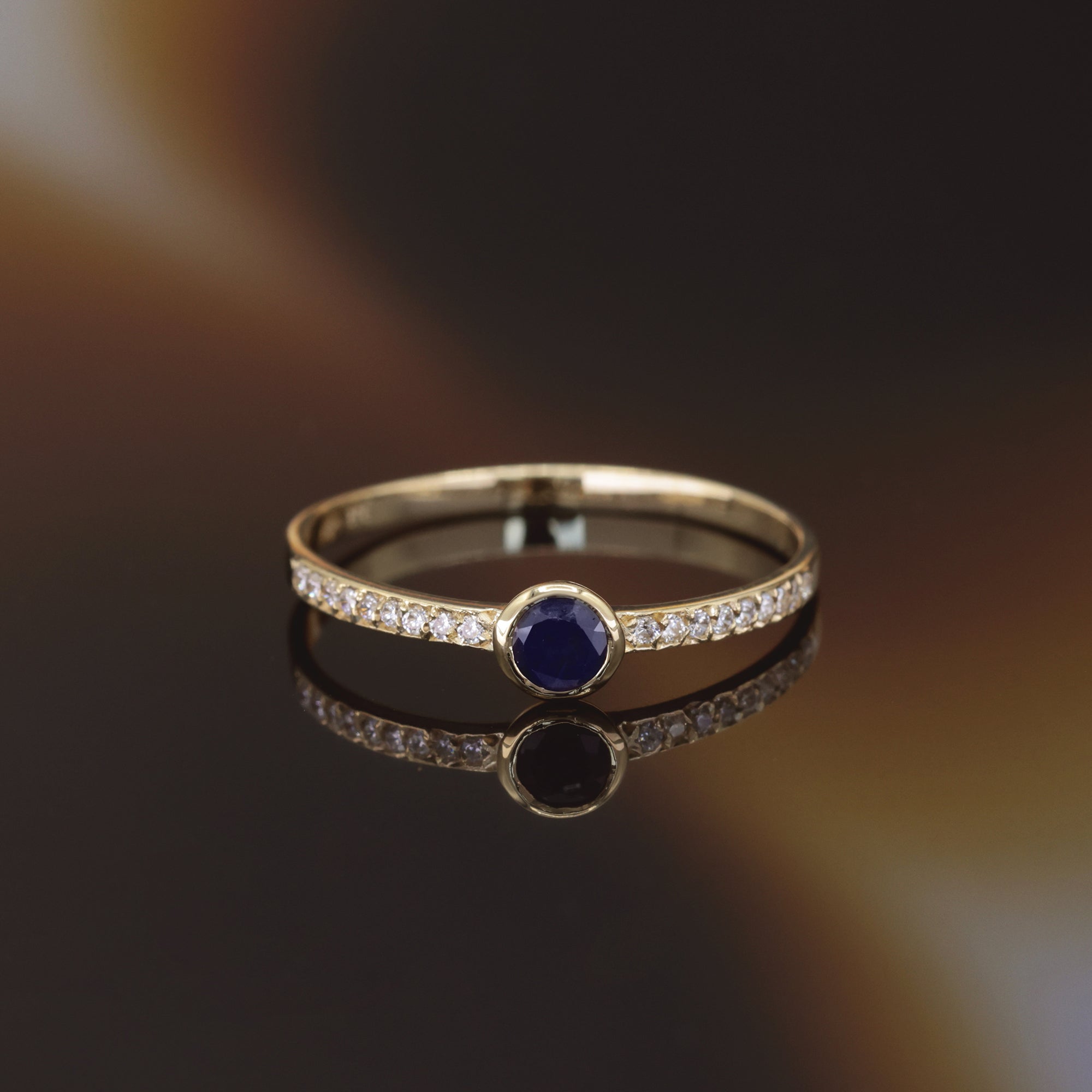 Anillo “Solo Zafiro” 0.27Ct/1 Oro Amarillo 375/1000
