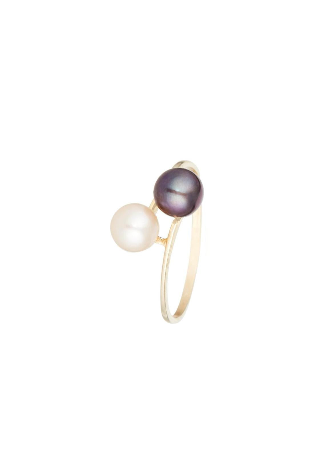 Bague "Duo Perlé" Or Jaune 375/1000