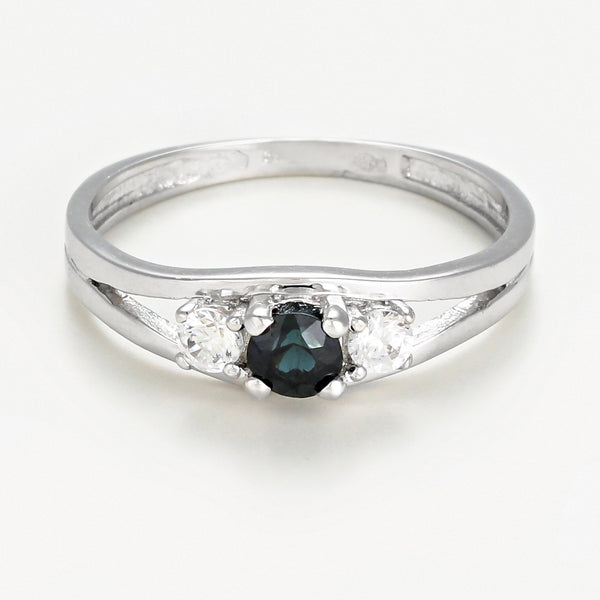 Anillo “Marine” 3.7Ct/1 Zafiro y Oro Blanco 375/1000
