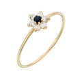 “Blue Flower” Sapphire Ring, 375/1000 Yellow Gold