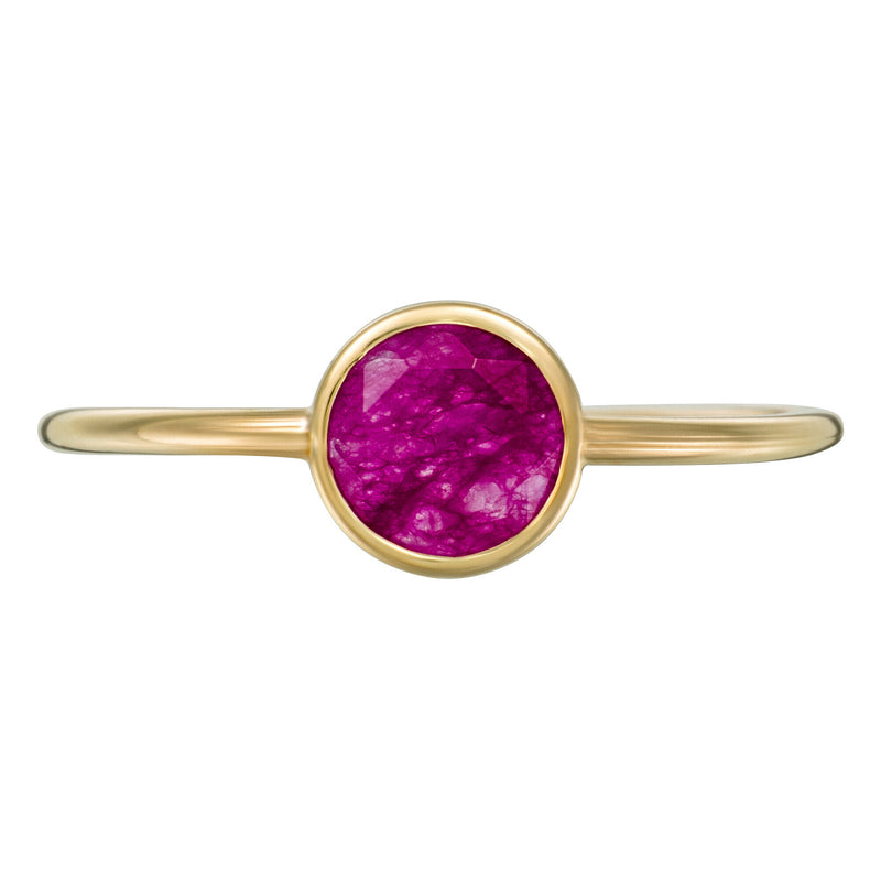 Bague "Aliyan"  Jade Rouge, Or Jaune 375/1000