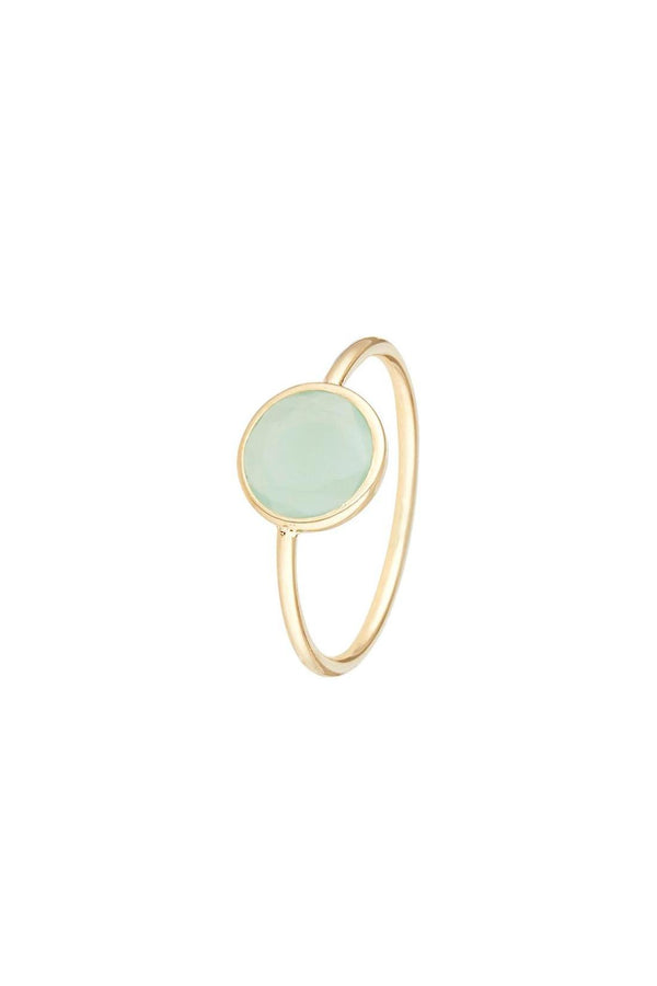 “Aliyan” Green Jade Ring, 375/1000 Yellow Gold