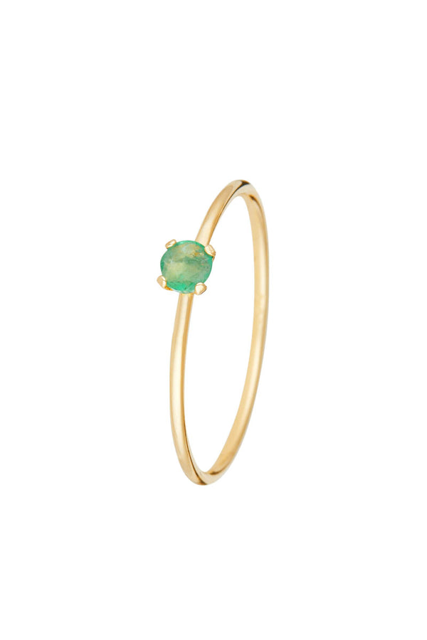 "Only One 0.03Ct/1" Emerald Ring, 375/1000 Yellow Gold