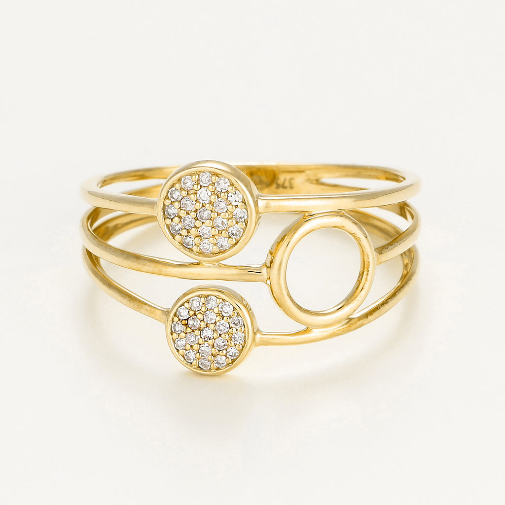 Bague "Trio De Bulles" D0,09/38 Or Jaune