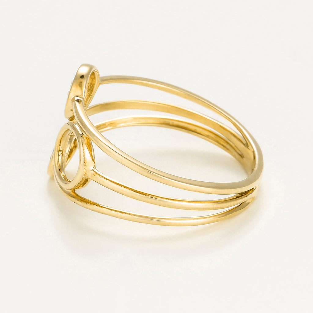 Bague "Trio De Bulles" D0,09/38 Or Jaune