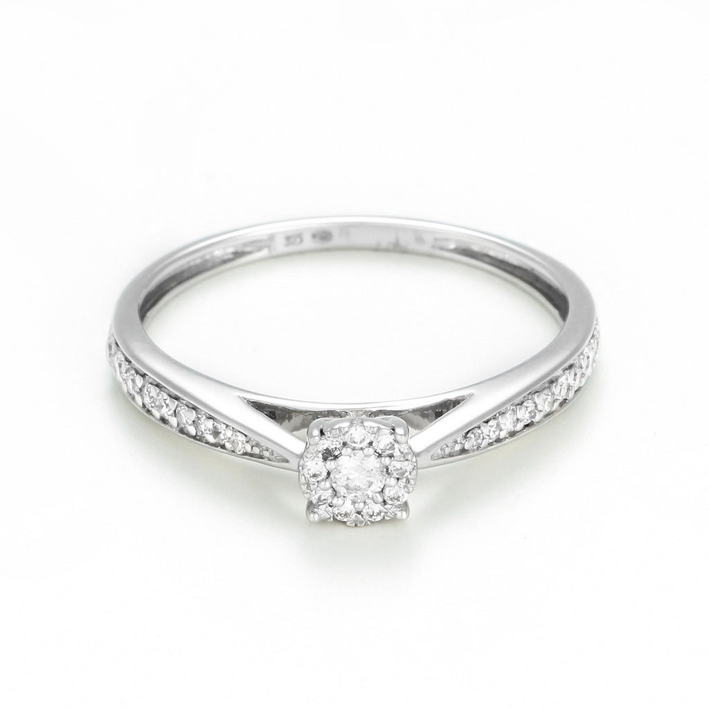 Anillo “Solitaire Radieux” D0.020/28 – Oro blanco