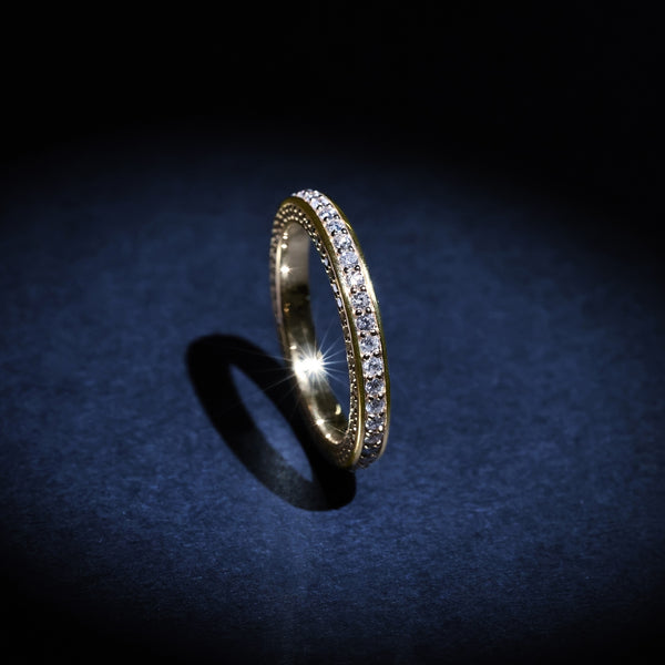 "Alliance My Love" Ring D0.05Ct/20 - 375/1000 Yellow Gold