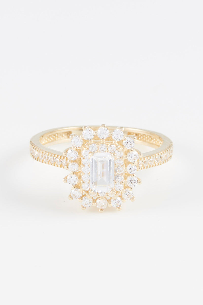 Anillo “Mi Reina” Oro amarillo 375/1000 y circonitas