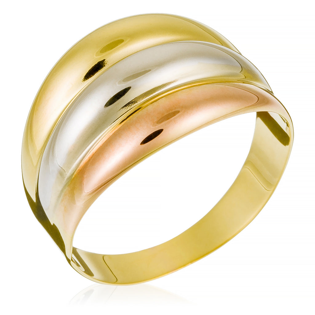 "Trianon" Ring - Yellow Gold, Rose Gold And White Gold 375/1000