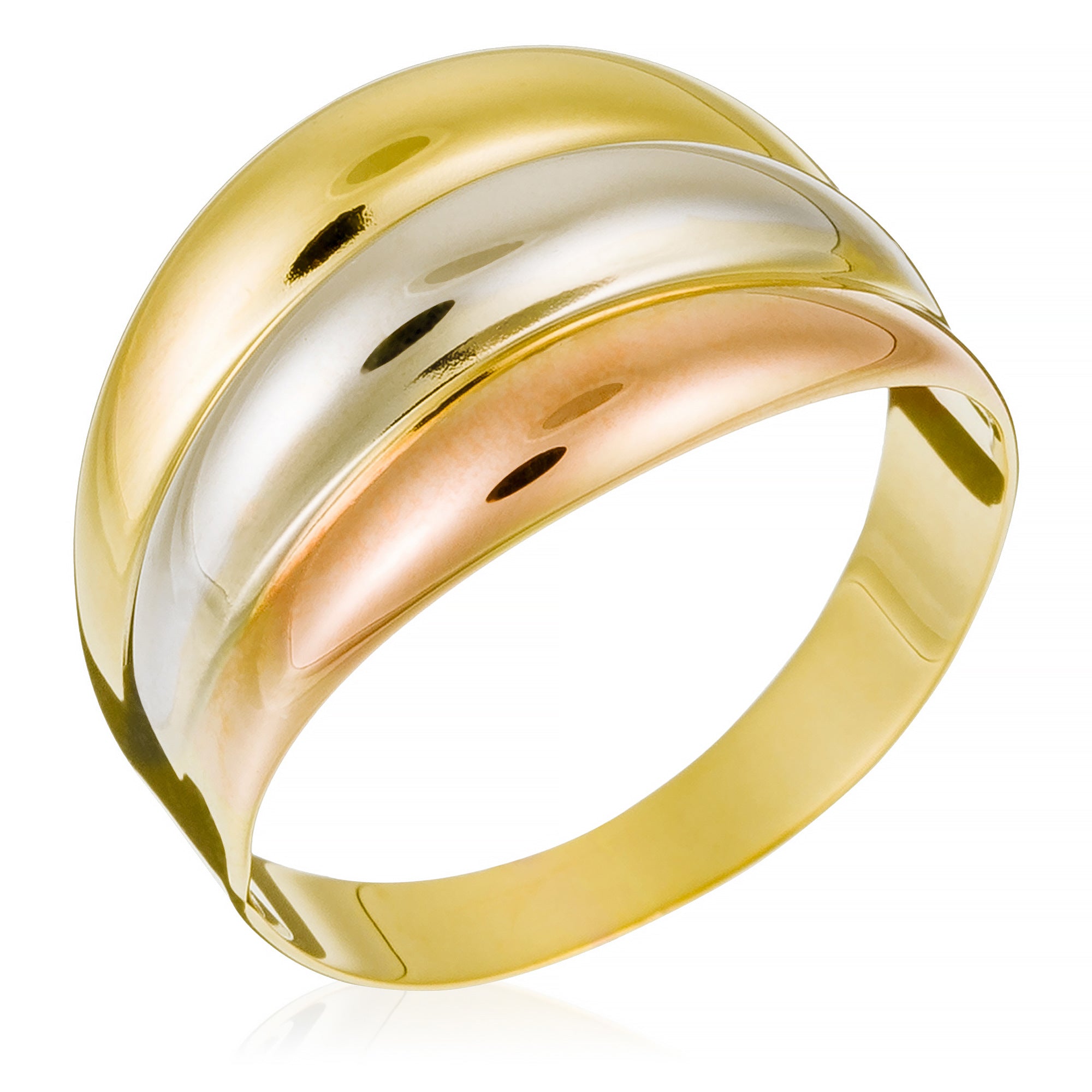 "Trianon" Ring - Yellow Gold, Rose Gold And White Gold 375/1000