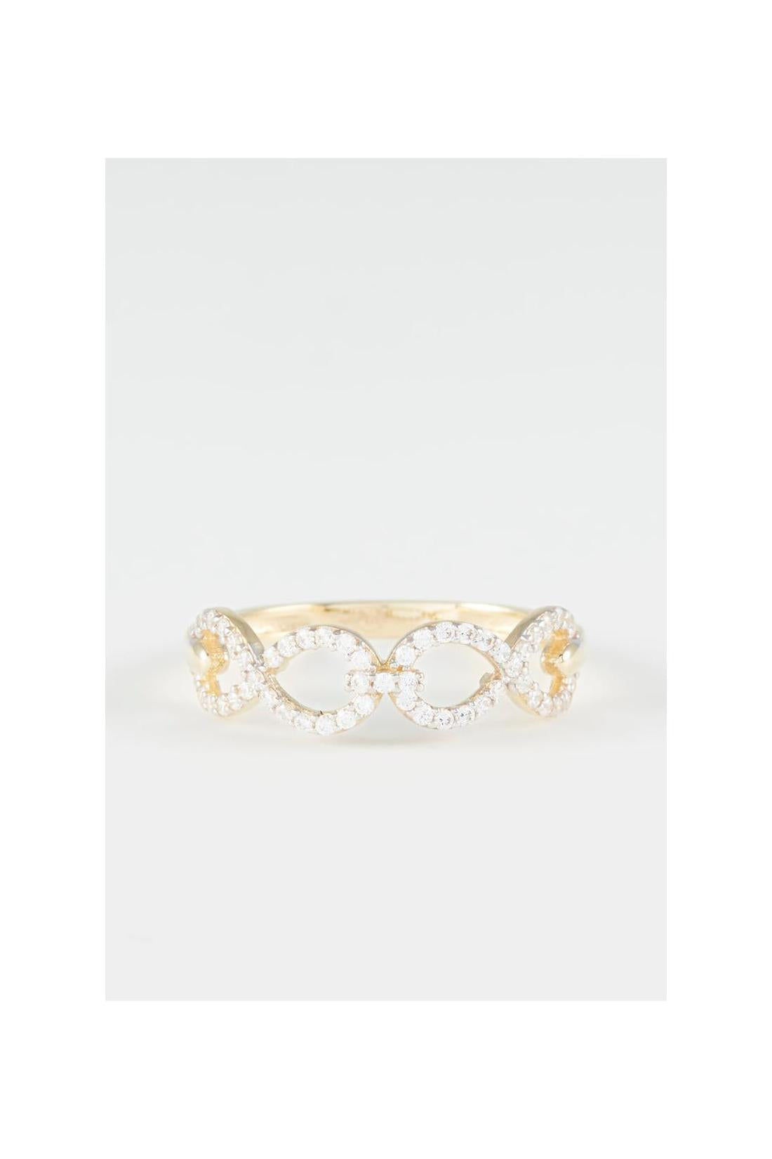 “Mayfair” Ring 375/1000 Yellow Gold And Zirconium
