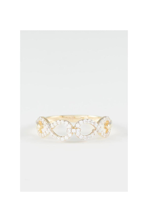 “Mayfair” Ring 375/1000 Yellow Gold And Zirconium