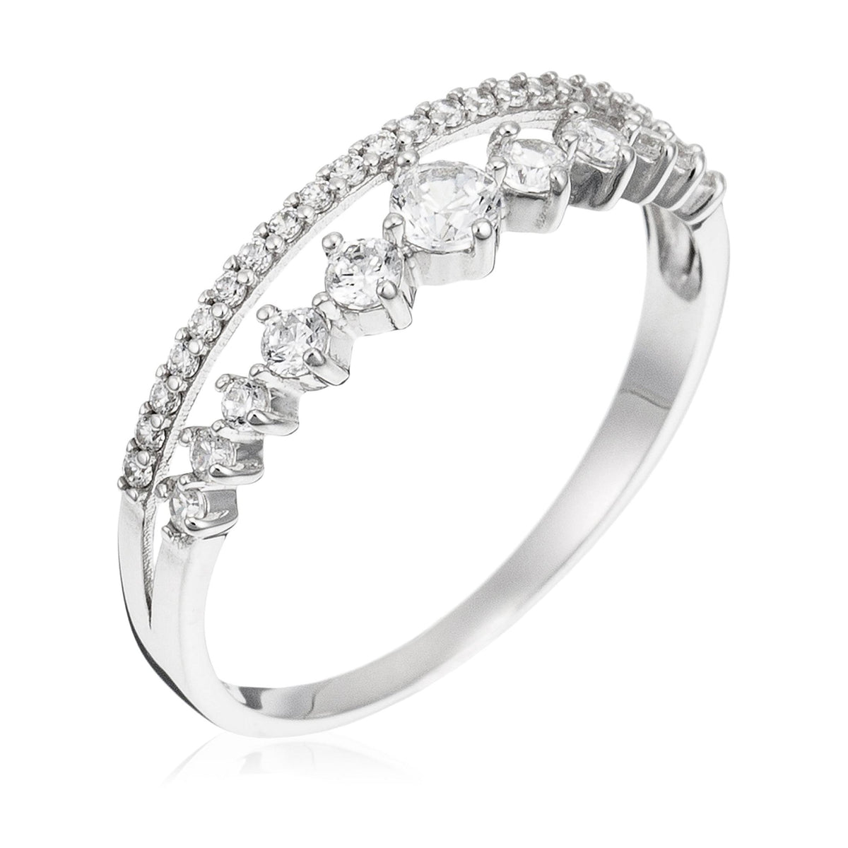 Bague "Ma Reine" Or Blanc 375/1000