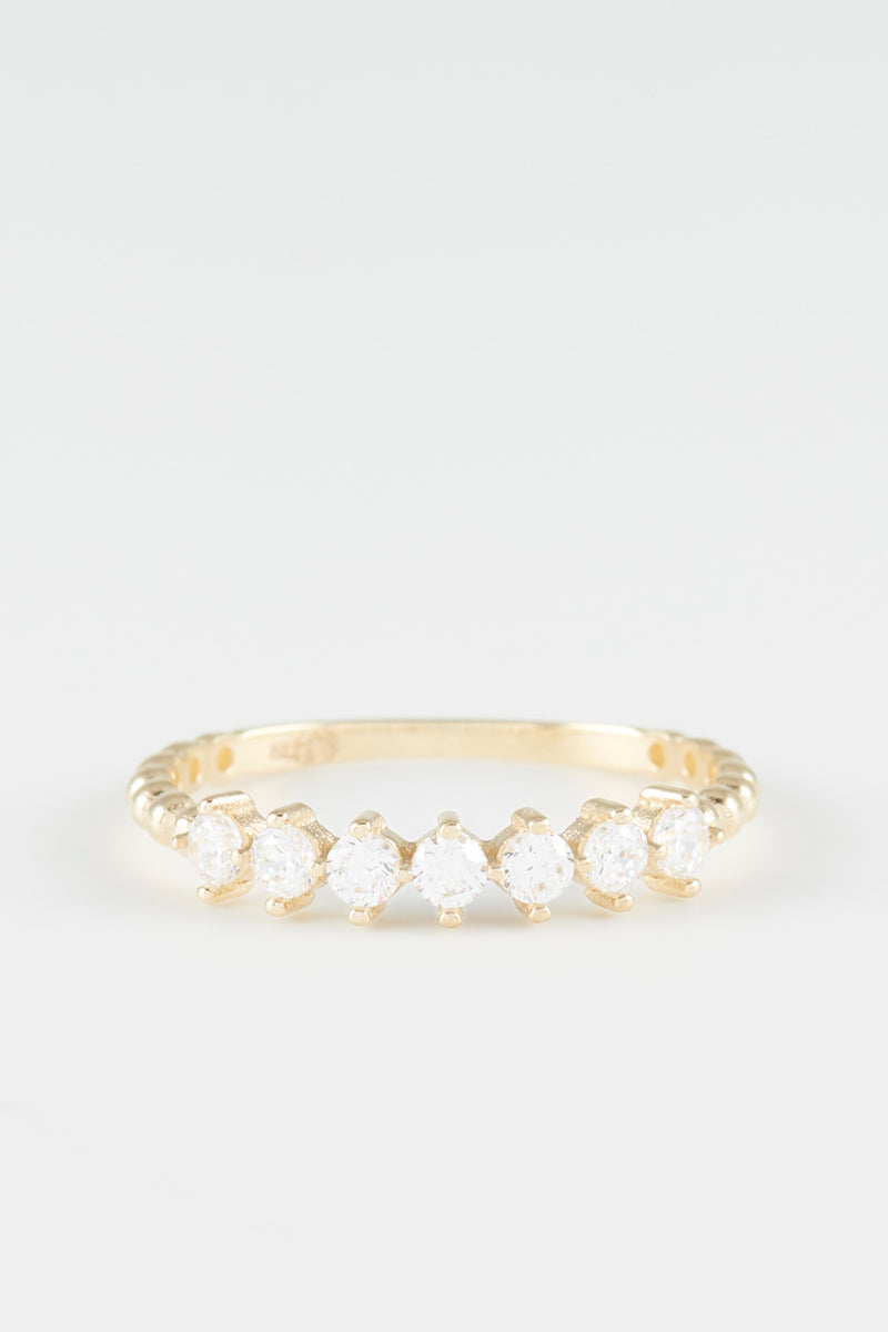 Bague "Bella" Or Jaune 375/1000 Et Zirconium