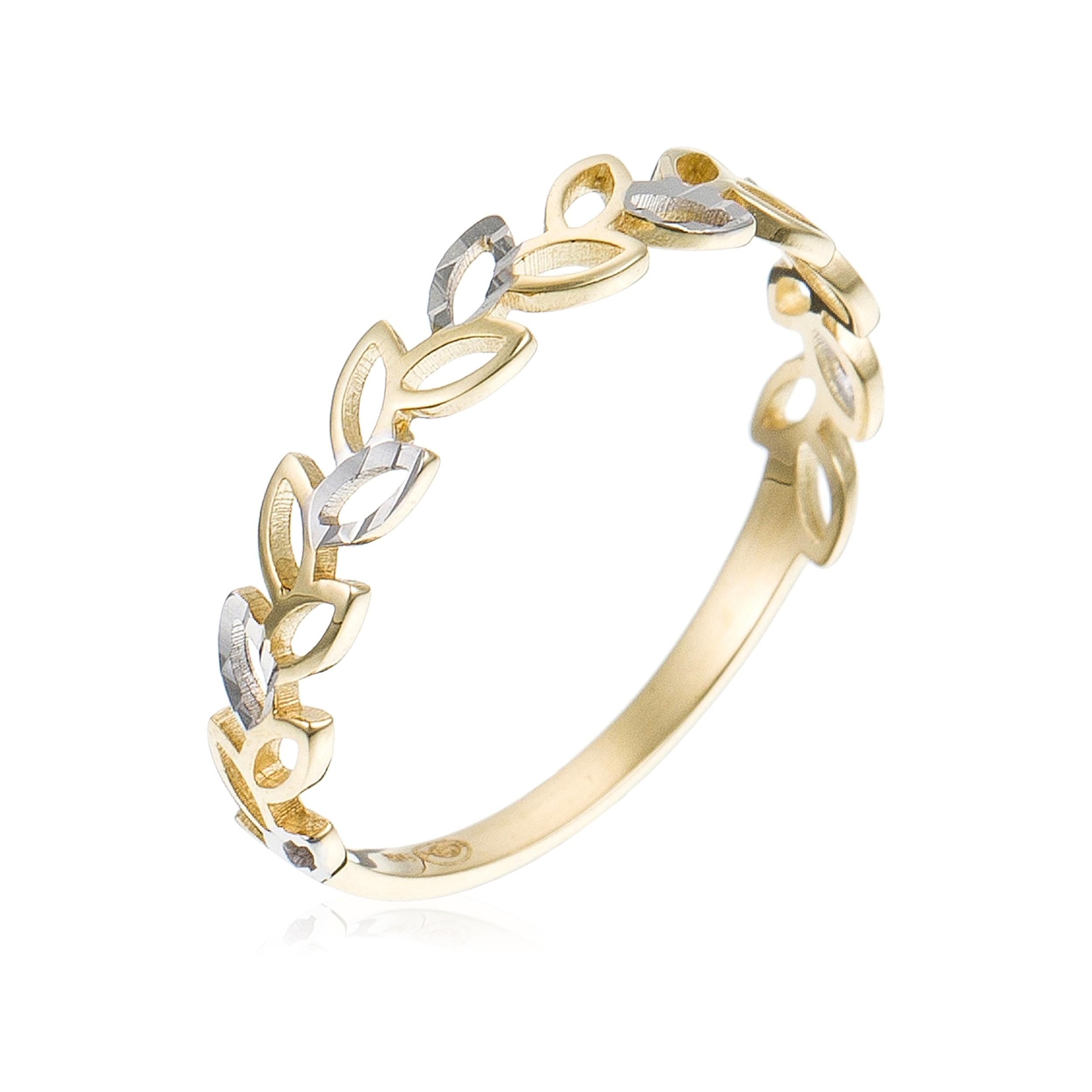 “Detached Leaf” Ring 375/1000 Two-tone Gold