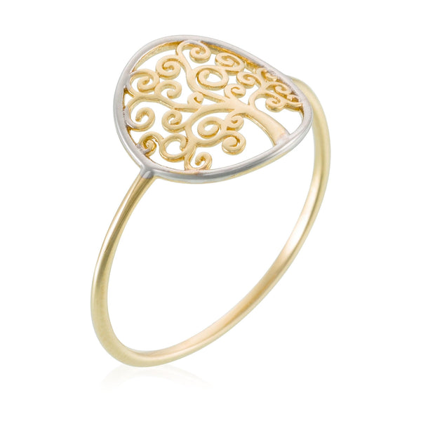 Bague "Arbre De Vie" Or Bicolore 375/1000