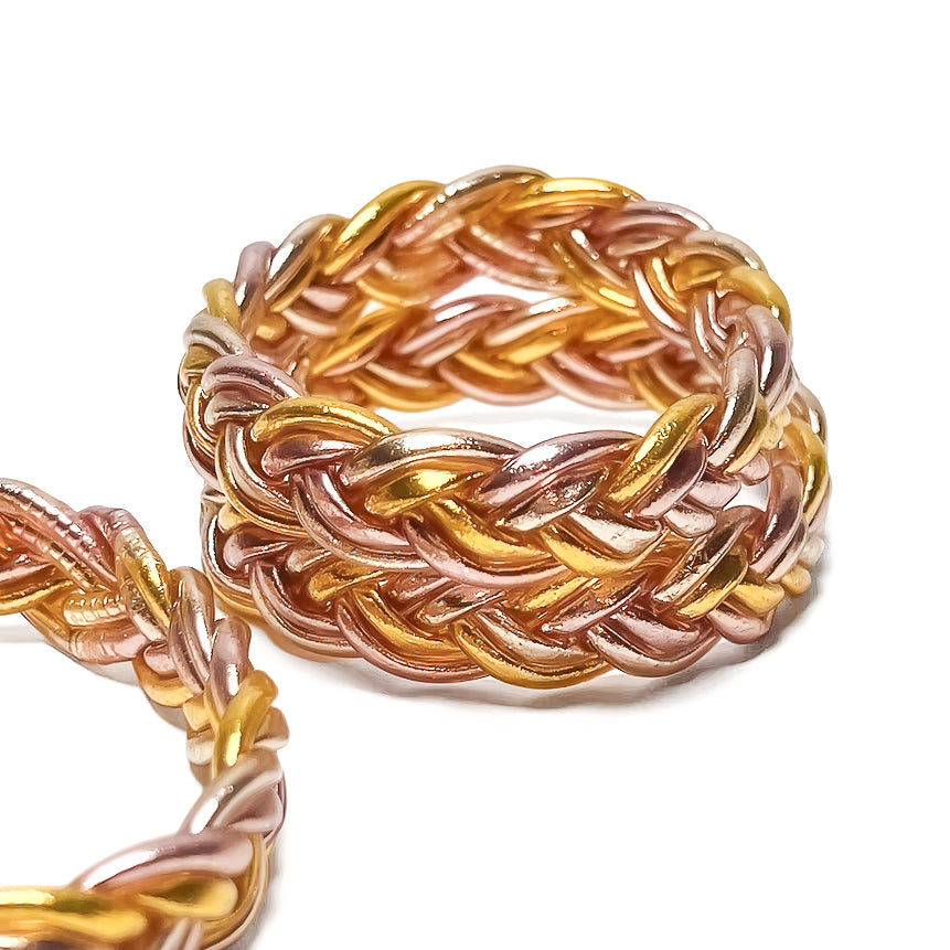 Double Braided Buddhist Bracelet (Gold, Champagne, Pink Gold)