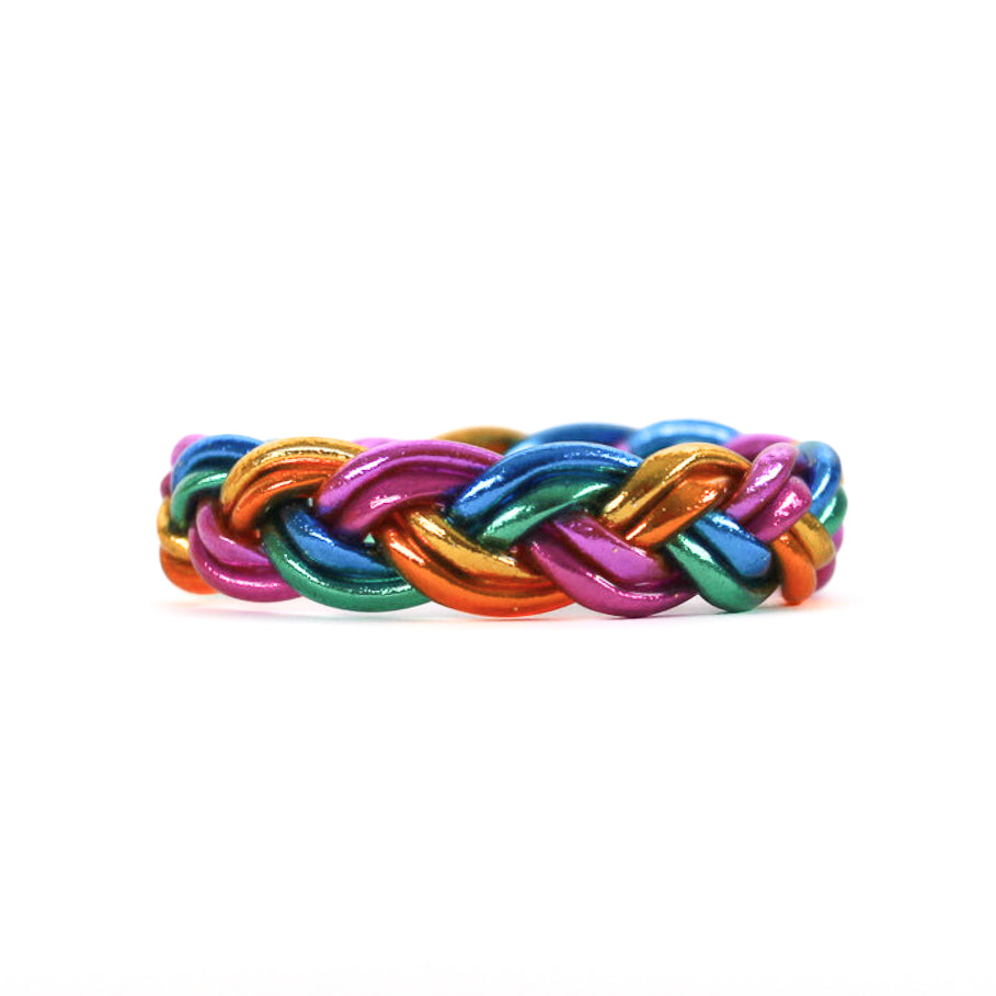 Double-Braided Rainbow Buddhist Bracelet