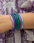 Pulsera Budista Trenzada Azul Pavo Real