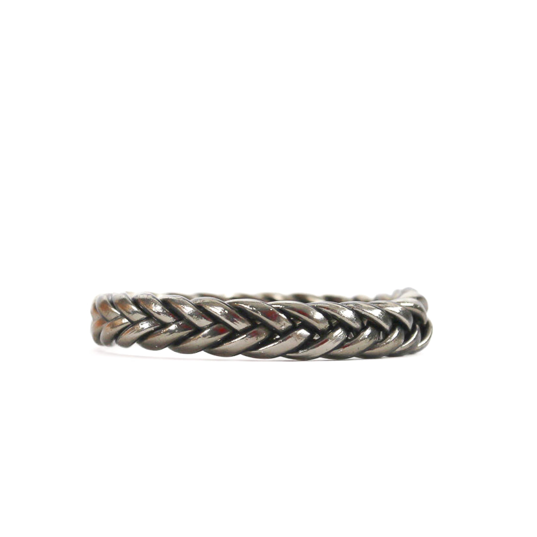 Woven Buddhist Bracelet Dark Silver