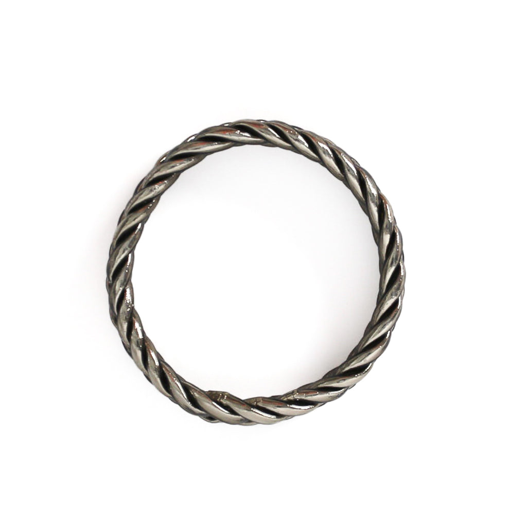 Woven Buddhist Bracelet Dark Silver