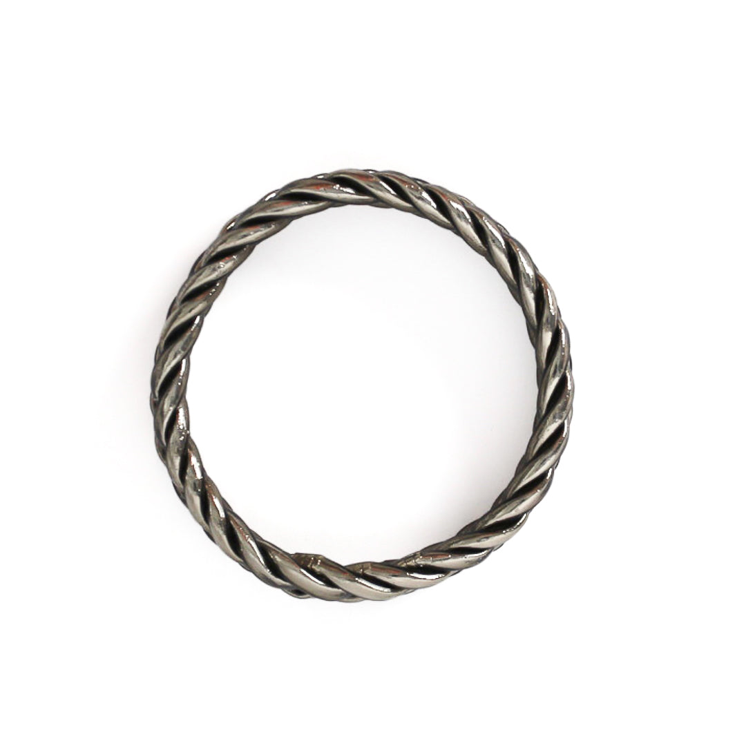 Woven Buddhist Bracelet Dark Silver