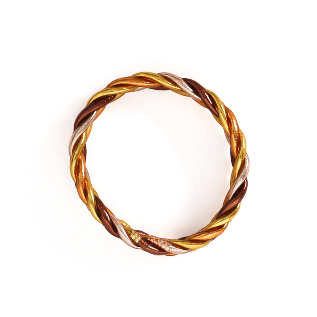 Pulsera Budista Trenzada (Gold / Brown / Champagne / Abricot Doré)