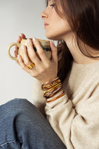 Pulsera Budista Trenzada (Gold / Brown / Champagne / Abricot Doré)