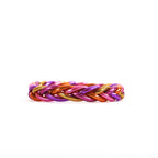Pulsera Budista Trenzada Dorada, Fucsia, Naranja, Violeta