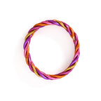 Pulsera Budista Trenzada Dorada, Fucsia, Naranja, Violeta