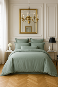 Copripiumino 100% raso di cotone lavato 105 fili Celadon - Celadon