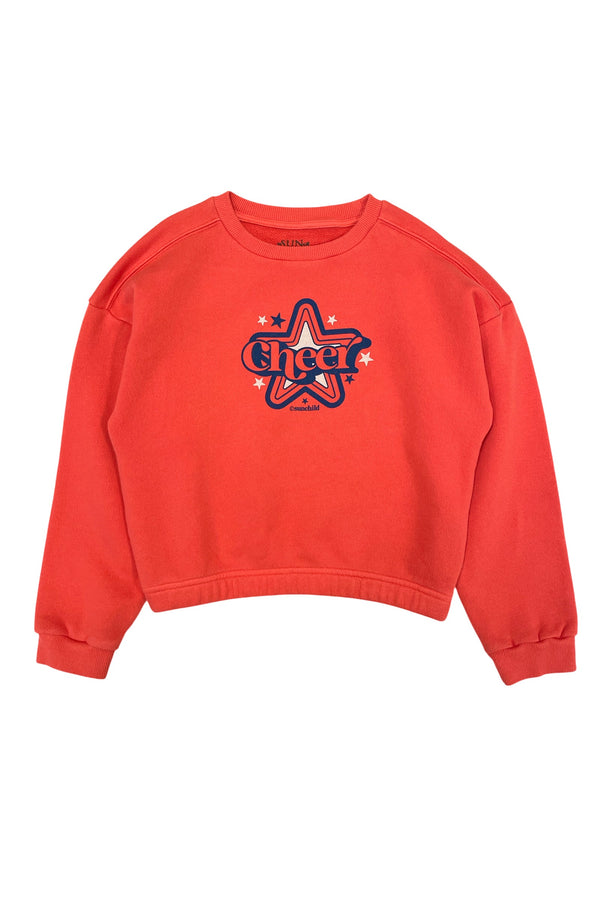 Sweat Fille - Branco Cheer - Piment